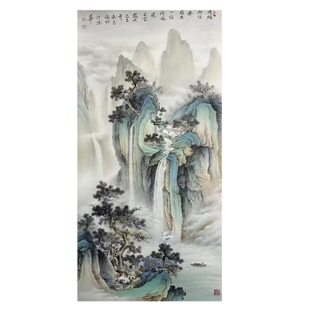 德功老师古意山水国画作品