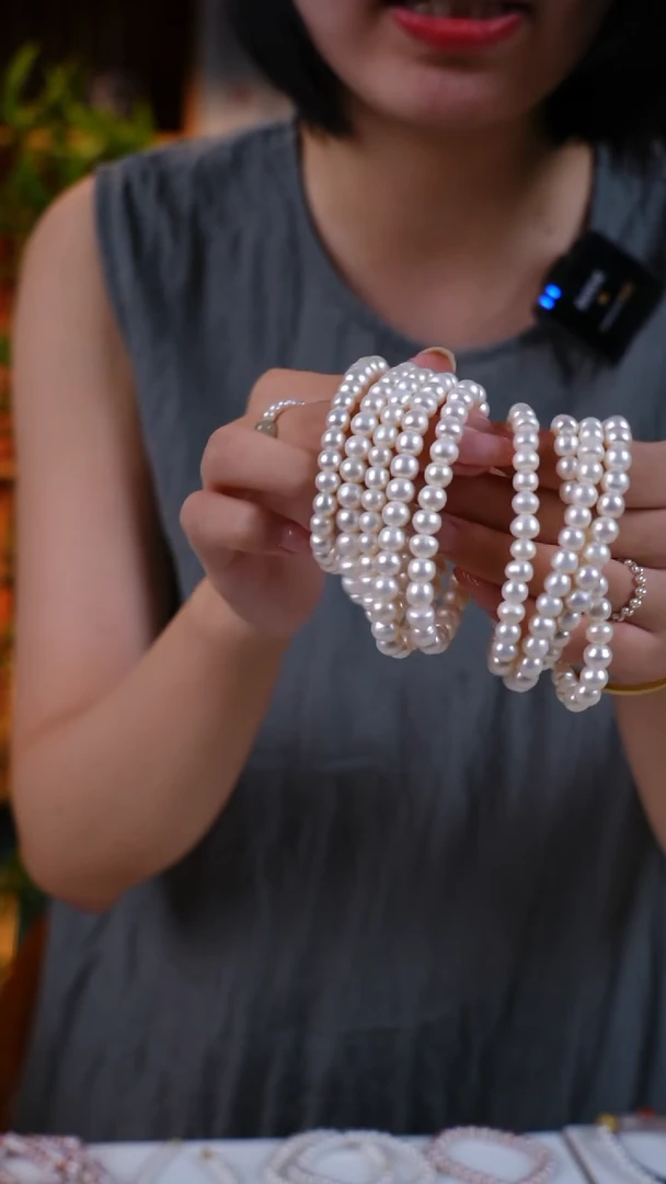 淡水珍珠手绳未镶嵌6.5-7mm馒头珠多样性发其一