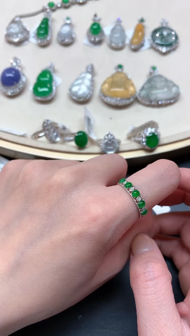 翡翠戒指18K金镶嵌A56 （多样性发其一件）|1980