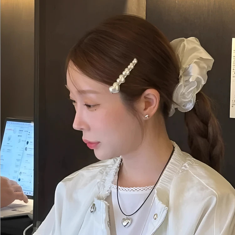 东大门韩国欧尼同款爱心不规则发夹日韩系百搭时尚简约鸭嘴夹一对