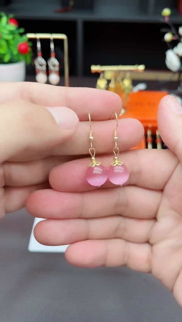 玛瑙/玉髓耳饰银S925镶嵌301000