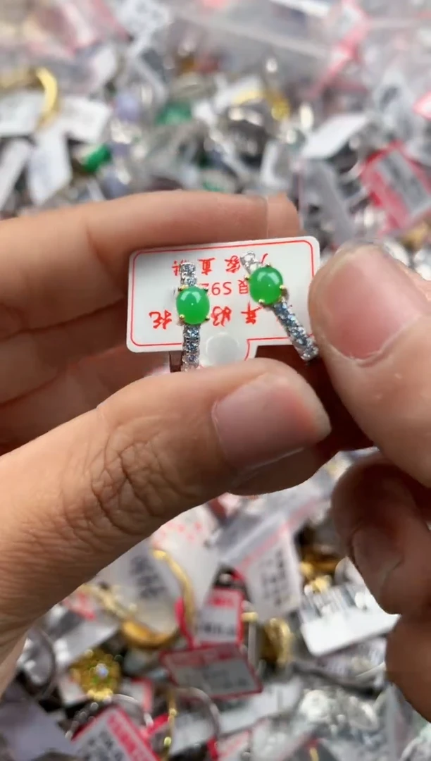 银S925镶嵌戒指翡翠4444-----5