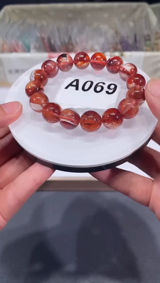 未镶嵌手链水晶A069 红胶花