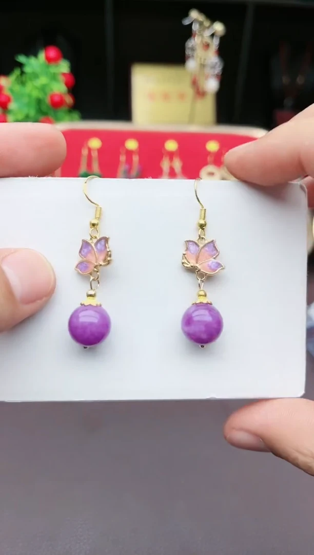 【闪购商品】玛瑙/玉髓耳钉银S925镶嵌327000