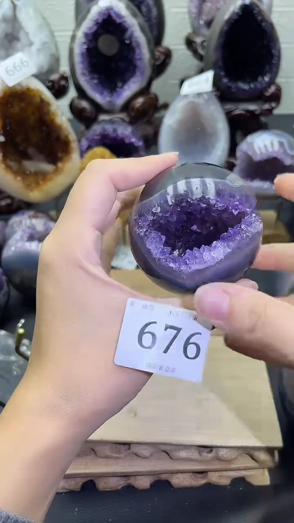未镶嵌大型摆件（非配饰）紫晶676号开口笑