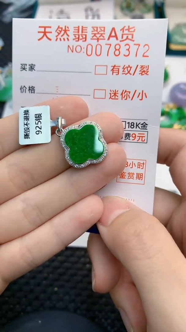 翡翠银S925镶嵌颈饰             8