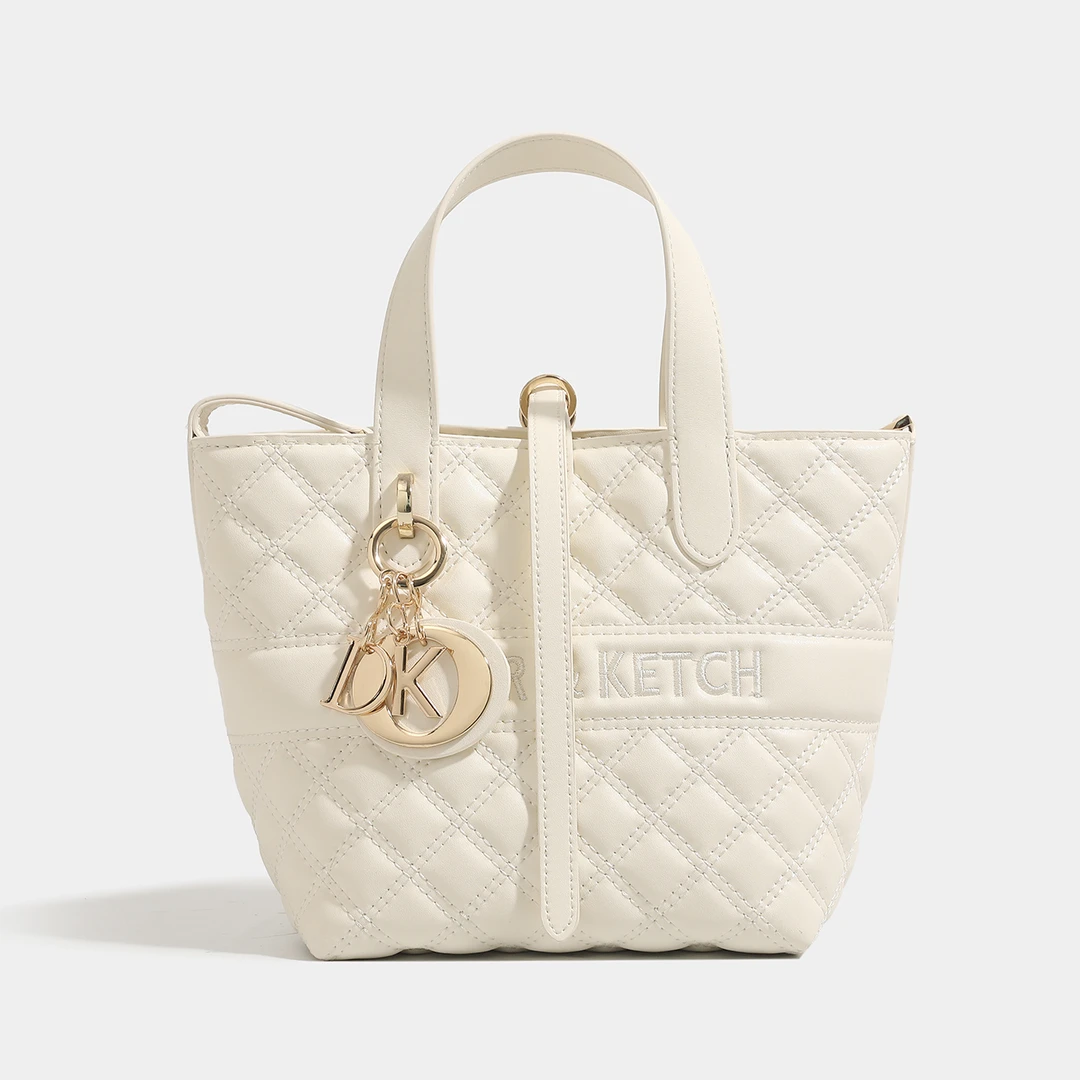 CLEVER&KETCH戴妃包新款藤格手提包大容量单肩包腋下托特包包女