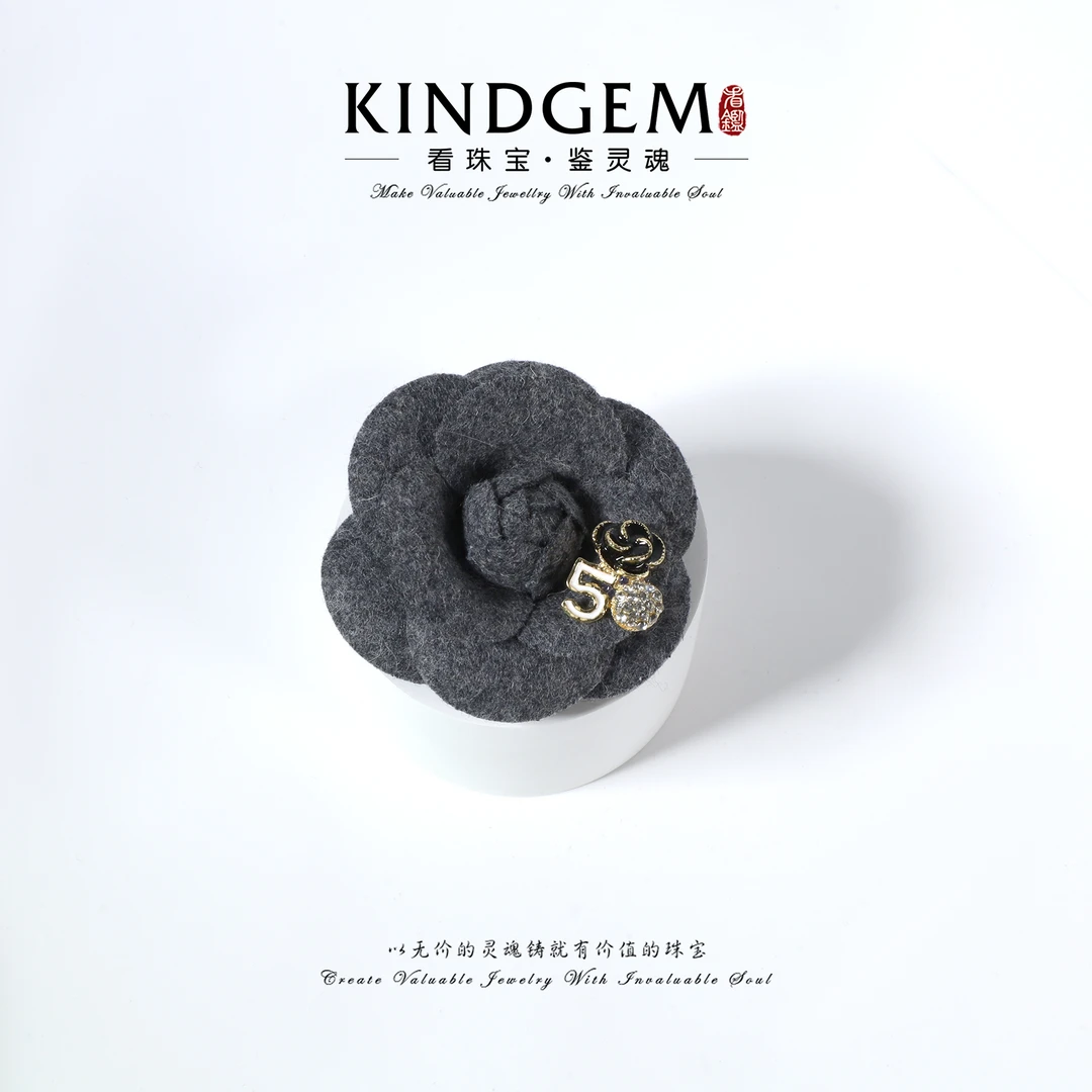 KindGem 山茶花百搭精致简约时尚发饰优雅发饰/胸针C-44555