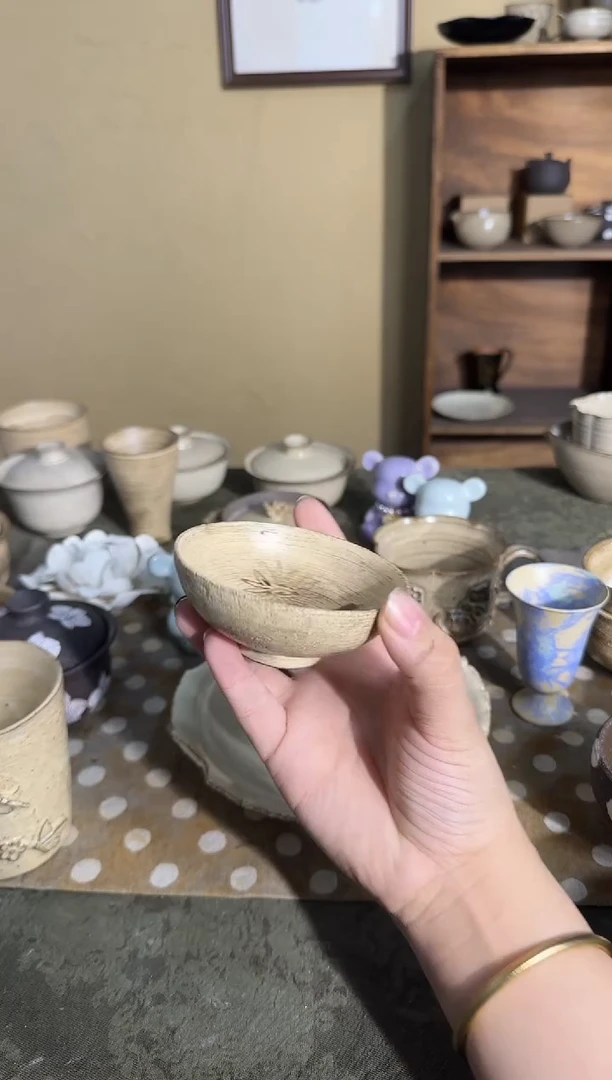 瓷片手作釉下手绘磁州窑手绘