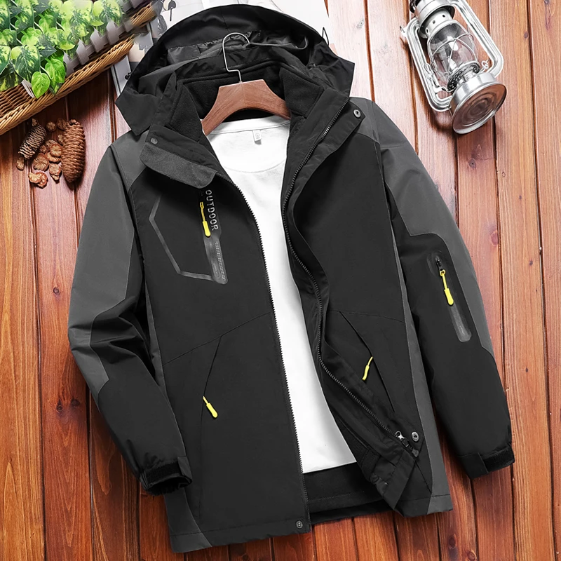 户外秋冬防风防水加绒运动休闲情侣软壳冲锋衣夹克保暖上衣男士