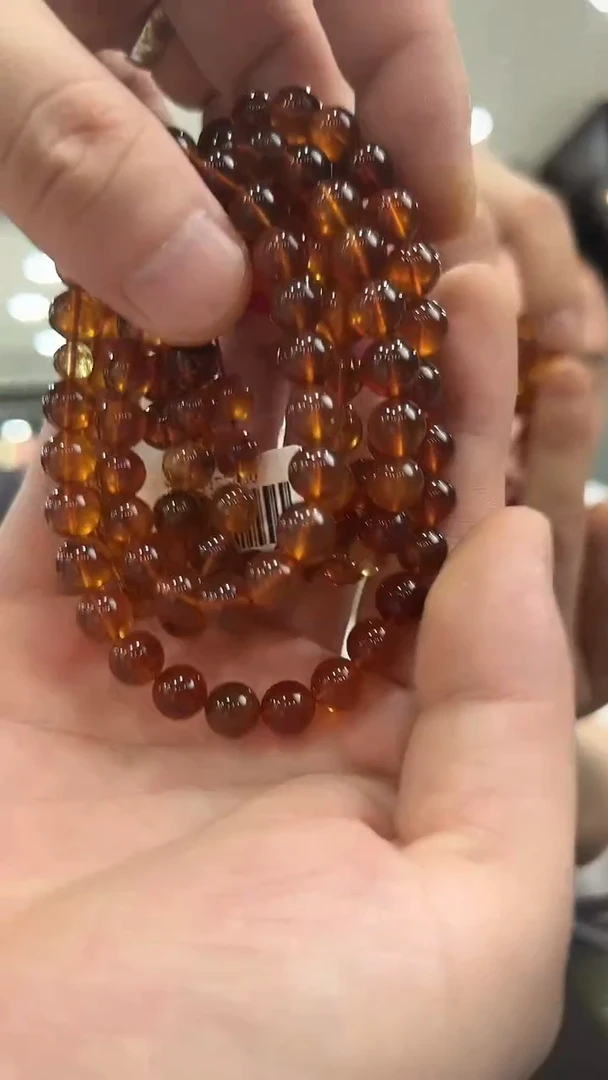 裸石琥珀未镶嵌血珀108素圈 /多样性发其一