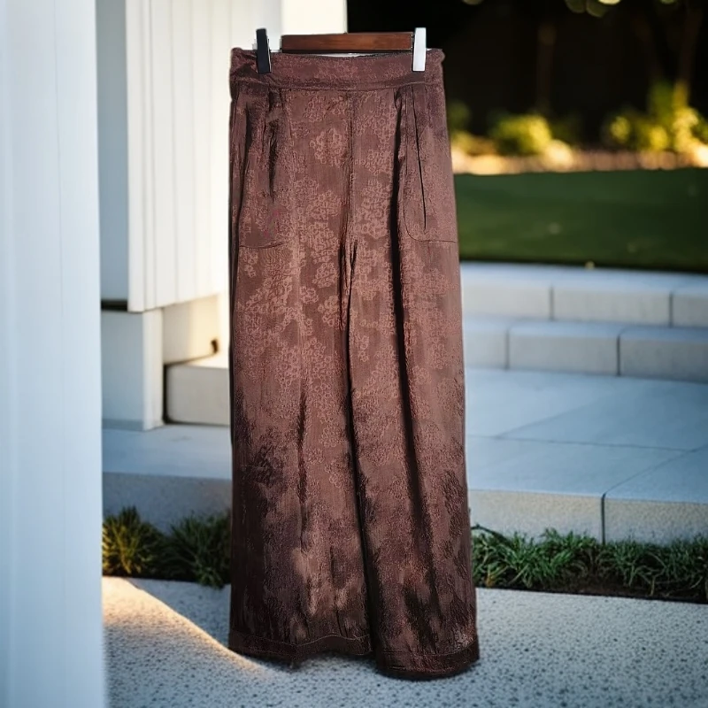 175新款高定双面双穿阔腿裤时尚休闲百搭提花