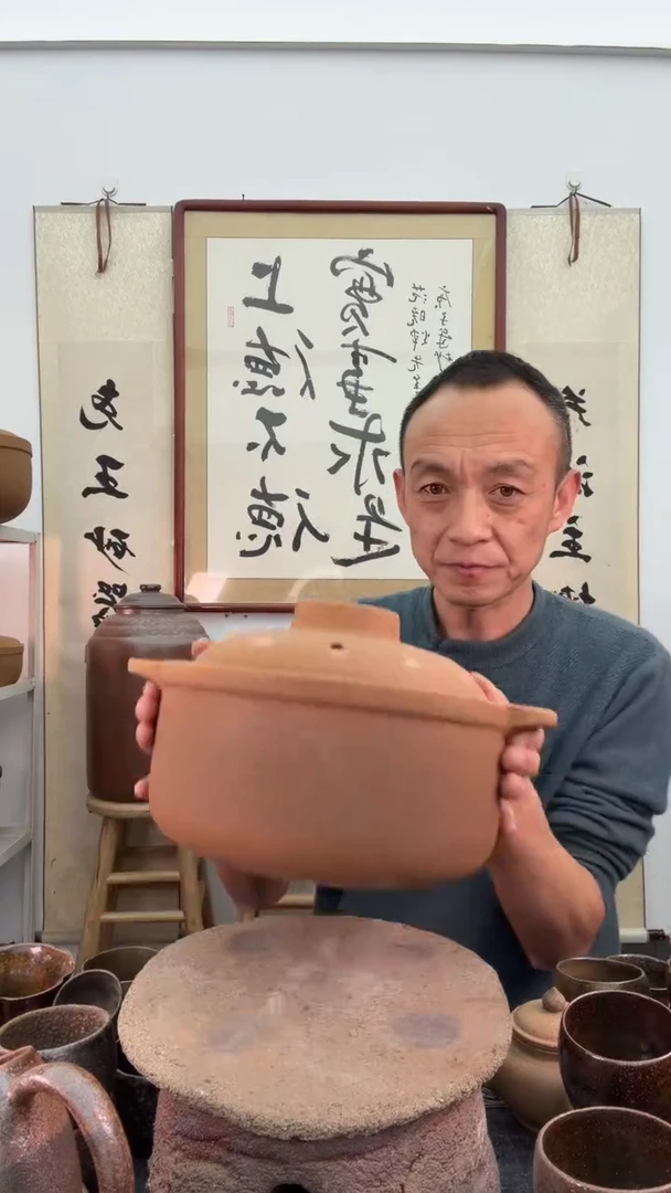 无釉3.5升砂锅杯非遗技艺