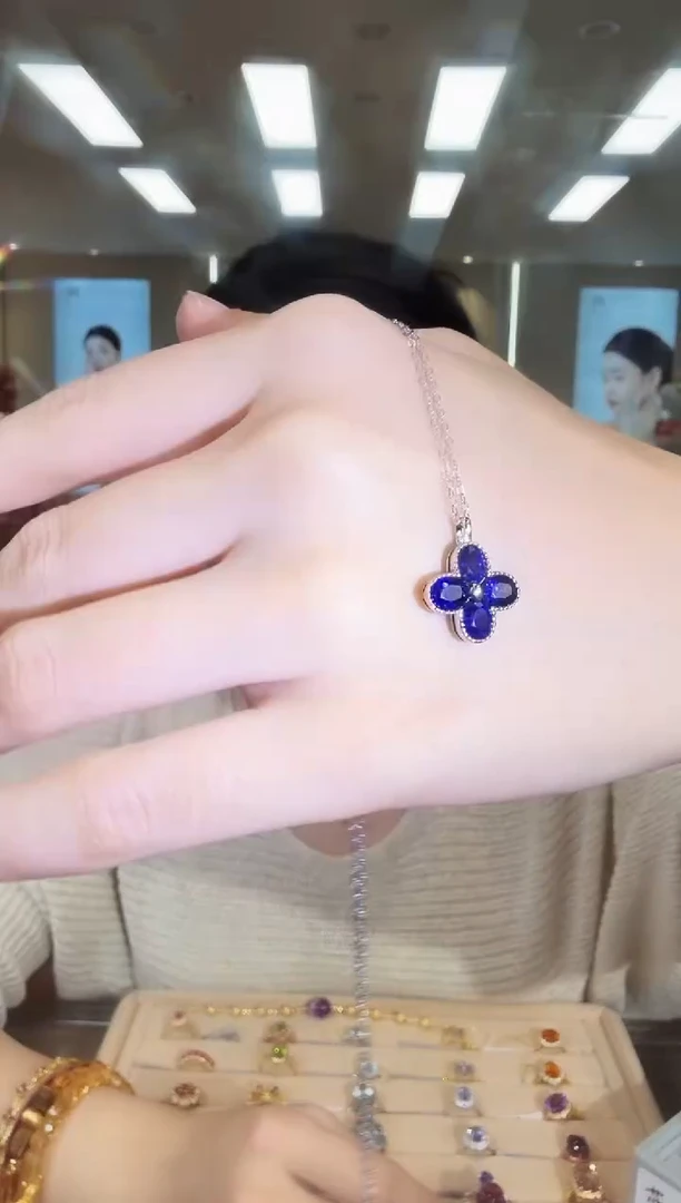 项链蓝宝石银S925镶嵌09