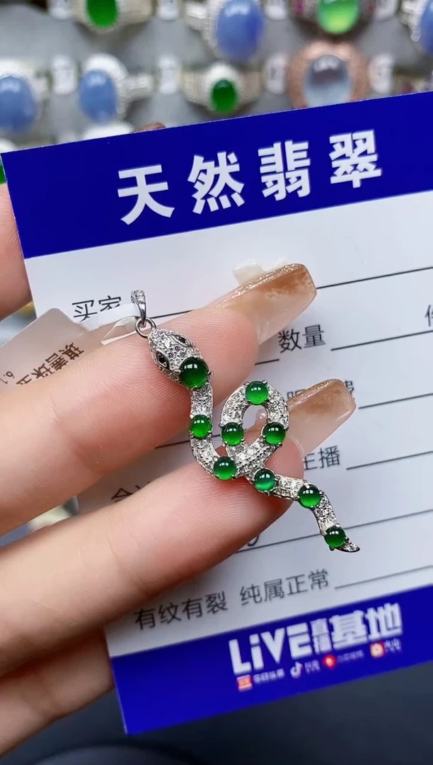 翡翠银S925镶嵌颈饰166