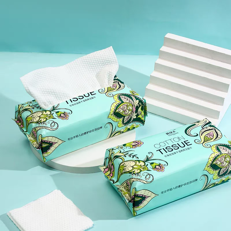 莜女王婴儿一次性洗脸巾干湿两用纯棉加厚棉柔巾 拍一发六