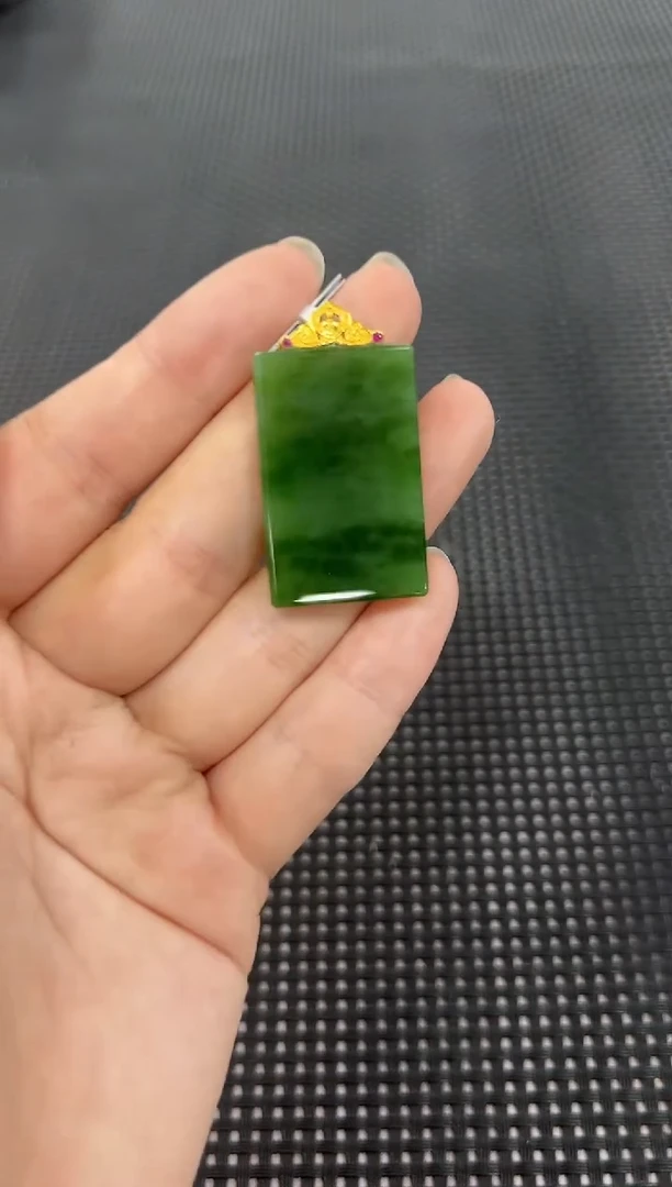 和田玉18K金镶嵌颈饰（多样性发一件）0758