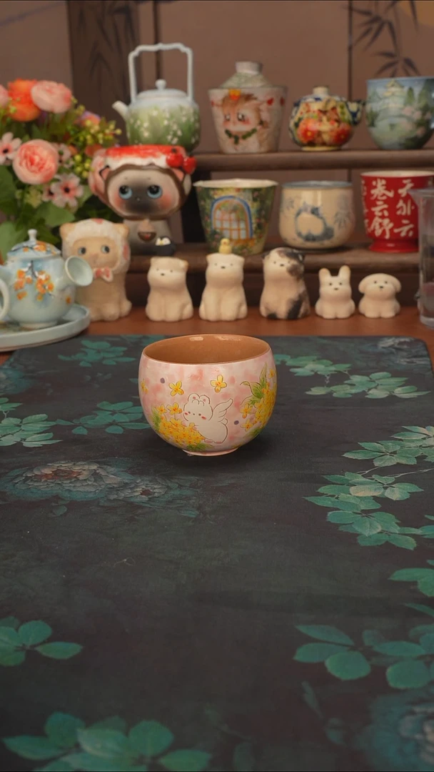 百万  桂花小兔大蛋杯