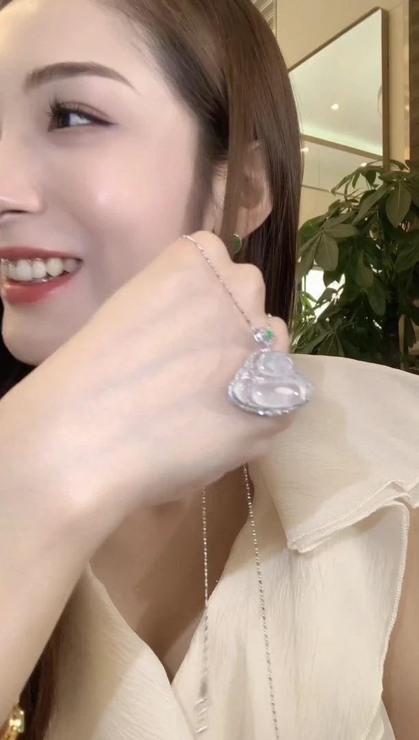 翡翠18K金镶嵌吊坠(不含链)A28翡翠