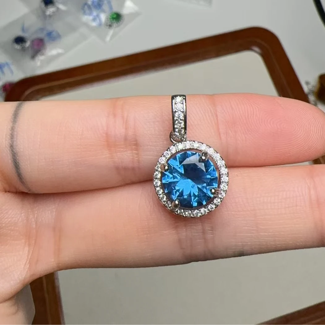 合成(培育)尖晶石气质时尚-精工合金培育吊坠配链852