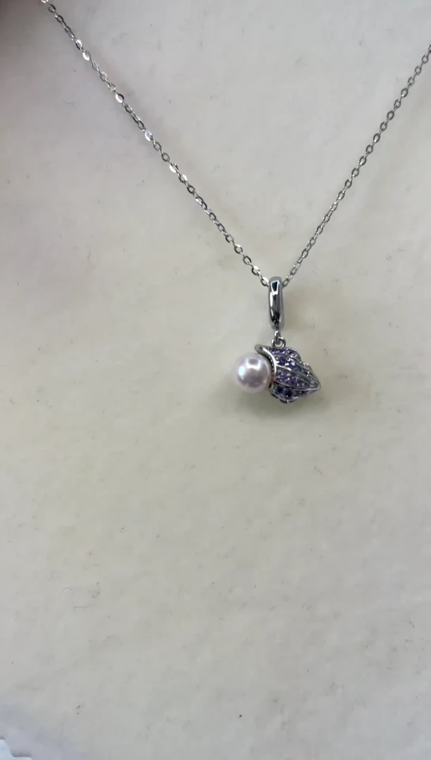 颈饰银S925镶嵌海水珍珠