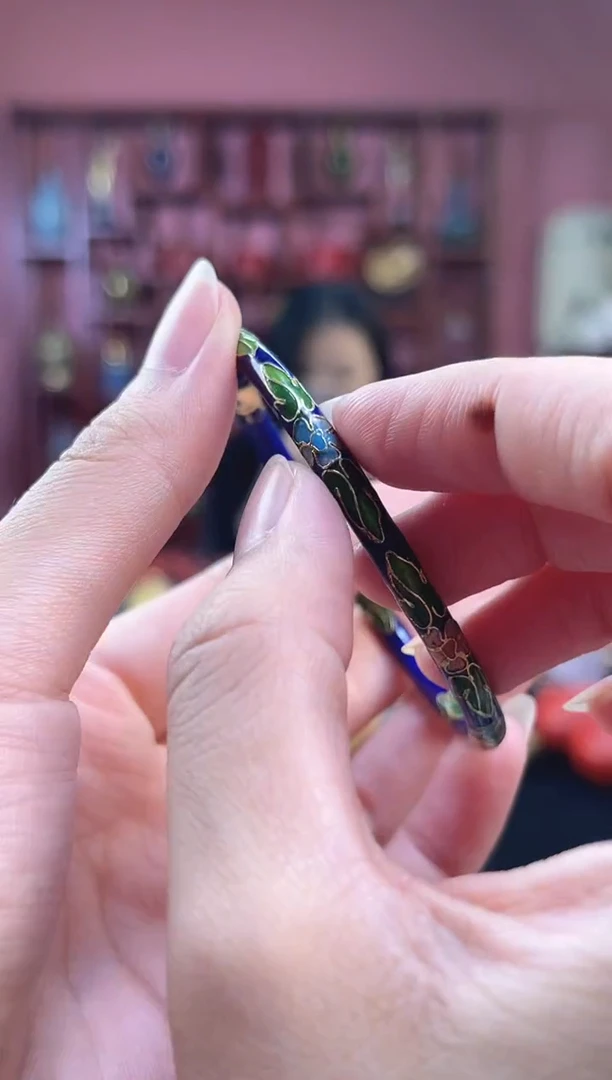 非遗 景泰蓝手镯 宝蓝色0.4