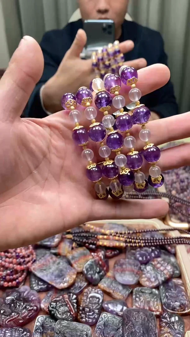 未镶嵌手串水晶超七设计款手串  多样性发一