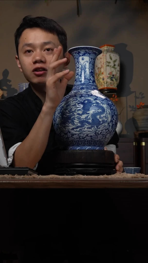摆件WN问泥景德镇陶瓷花瓶摆件