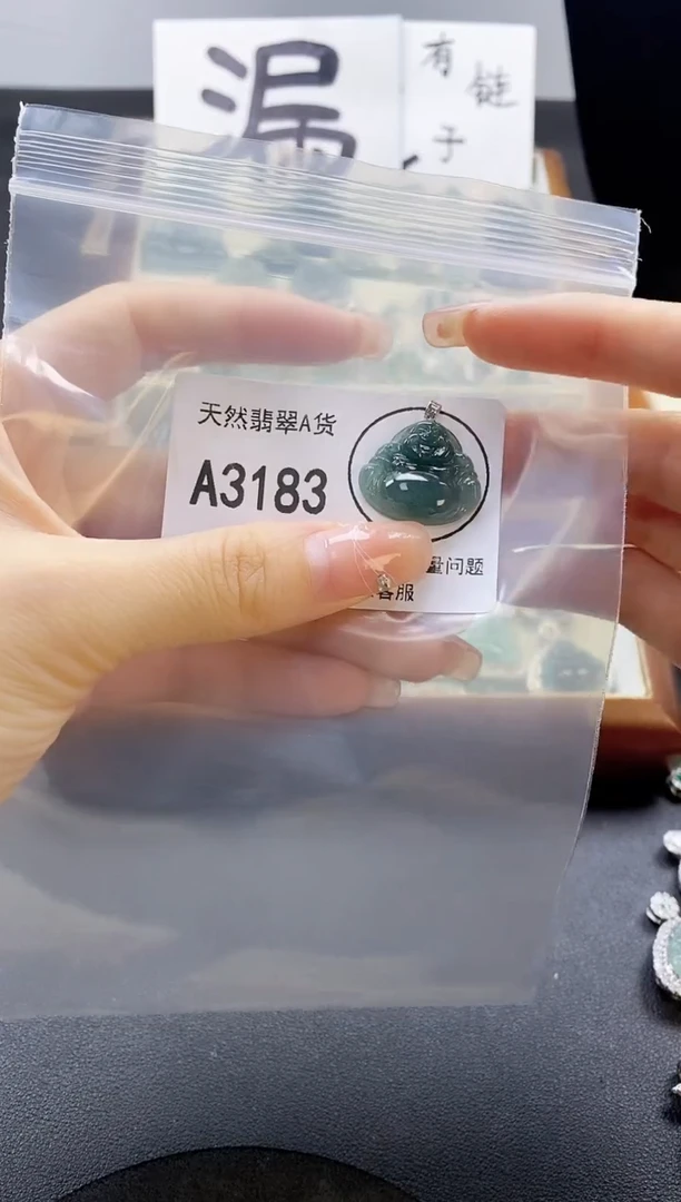 翡翠未镶嵌吊坠(赠链)天然翡翠A货