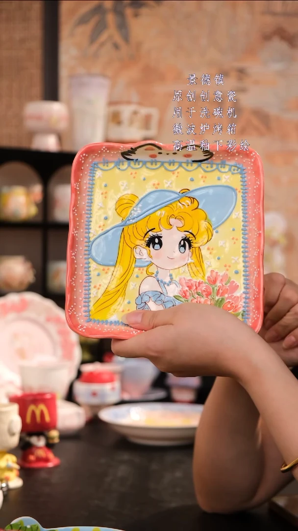 摆件景德镇手工手绘设计师款