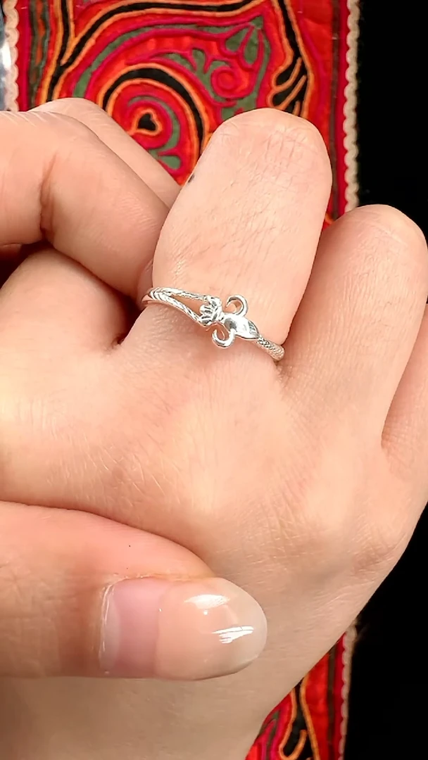 珐琅足银私人定制鸢尾花戒指