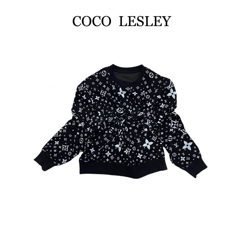 COCO LESLEY 秋冬时尚百搭长袖圆领卫衣7793