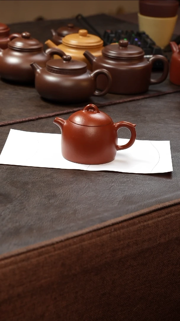茶壶紫砂壶·21朱泥秦权100cc