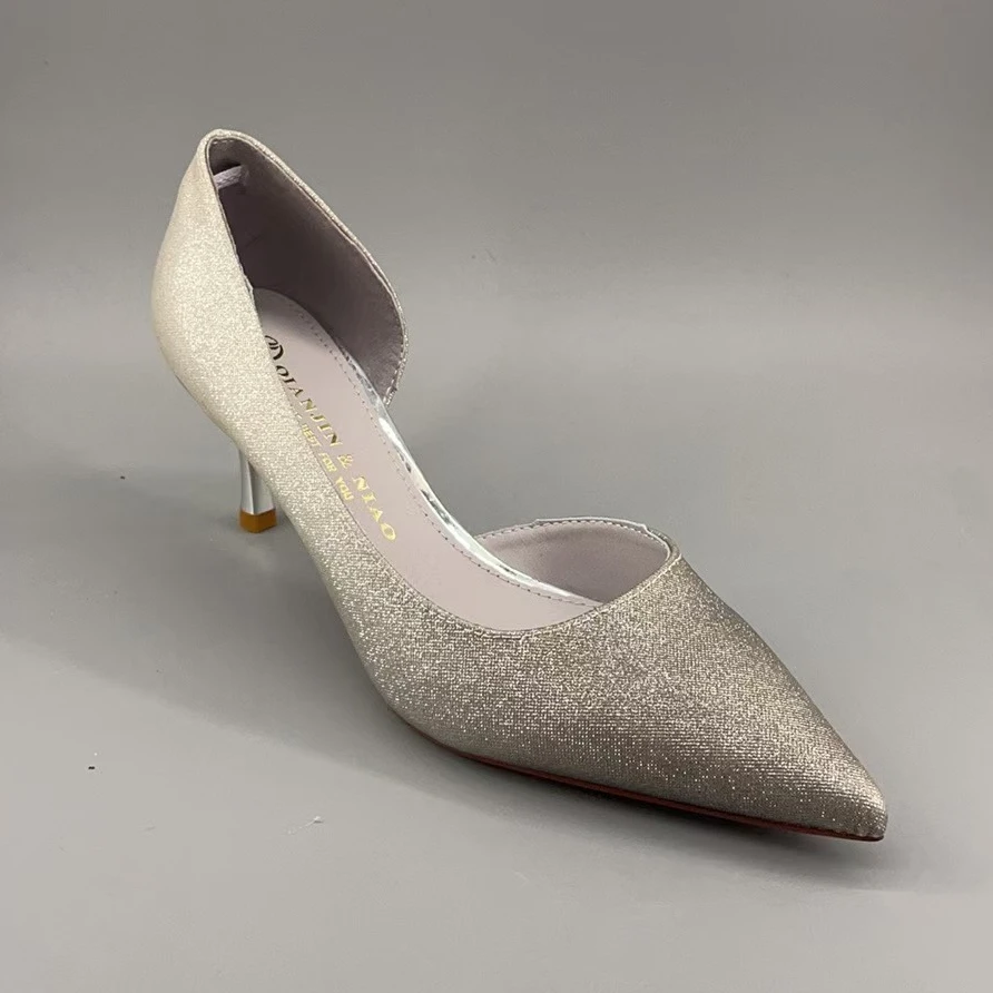 3326-2（4厘米）侧空渐变色系闪单鞋细跟高跟鞋