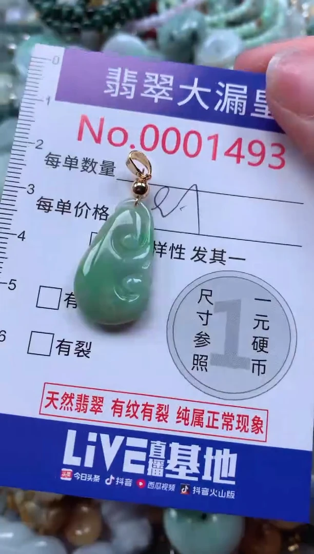 翡翠未镶嵌吊坠(不含链)1493