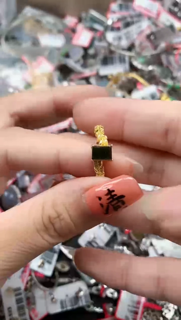 银S925镶嵌戒指翡翠天然A货缅甸翡翠