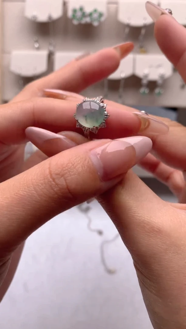 【闪购商品】翡翠戒指银S925镶嵌1号