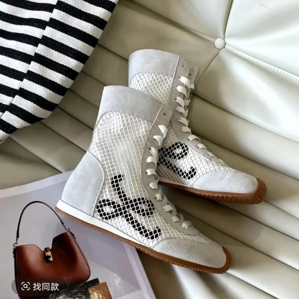 502法娜微大码女鞋高帮德迅阿甘鞋春季夏季新款拳击鞋