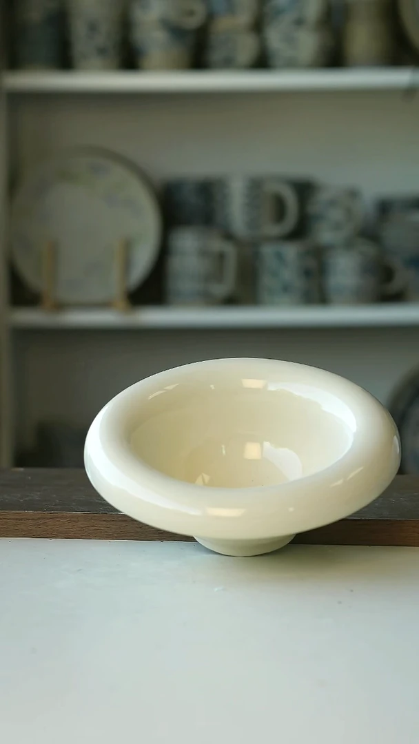 微瑕出瑞典Lagerhaus奶油釉甜品碗16cm@4-2@