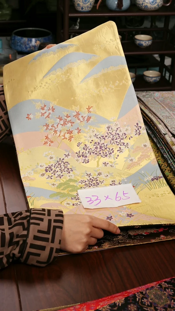 【西阵织湖光山色双面】中国风干泡织锦茶席33*65