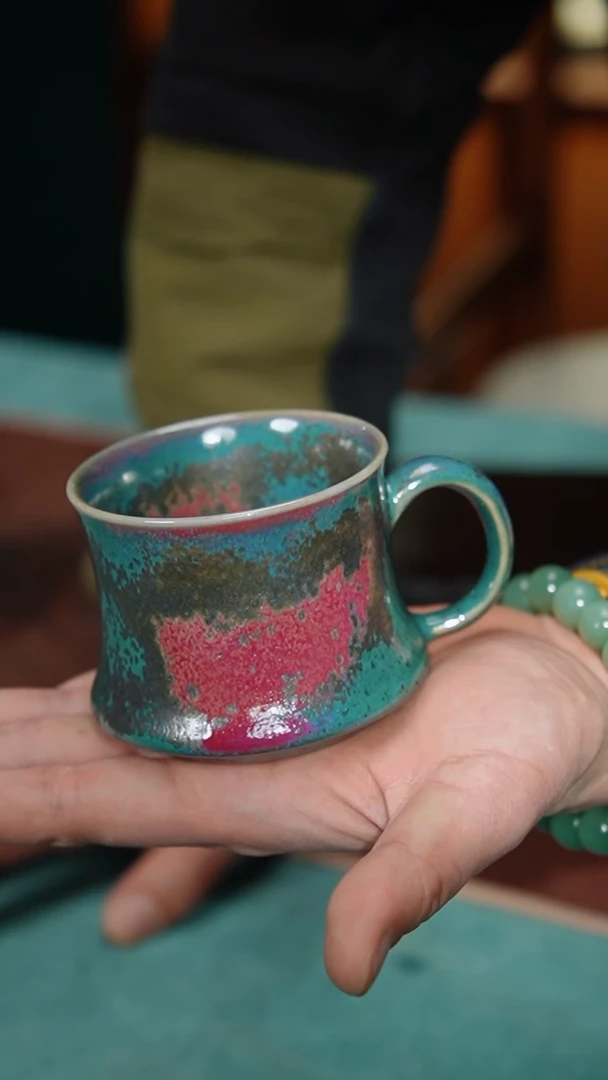 【闪购商品】88-1束腰咖啡杯（炉钧釉）