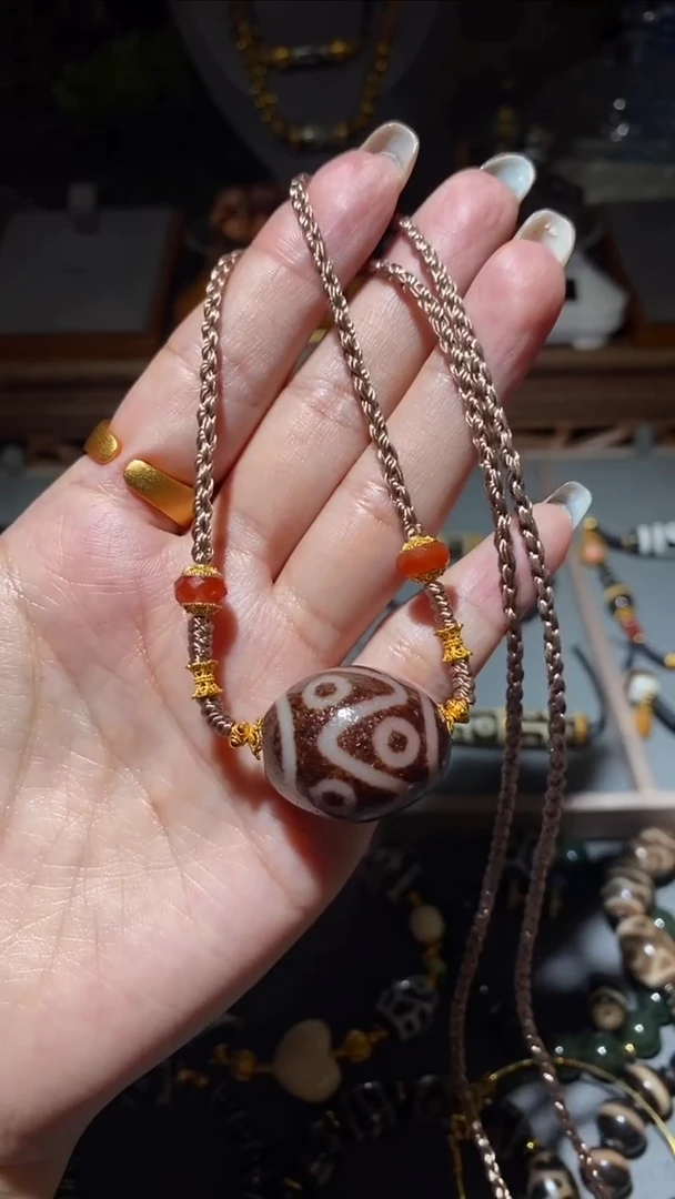 【闪购商品】玛瑙/玉髓颈饰未镶嵌LZ-00961-超大水纹八眼