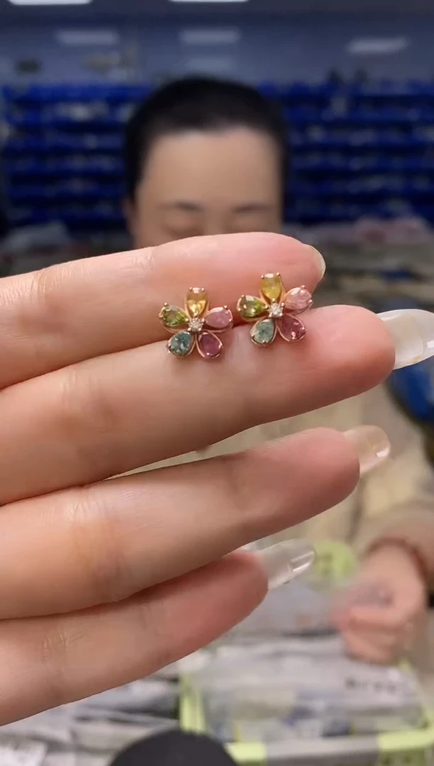 EZ5080银S925镶嵌碧玺EZ5080