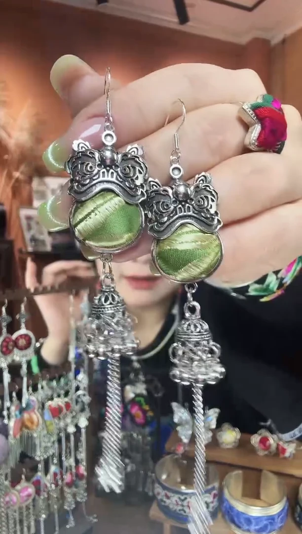 刺绣纯手工民族风耳环