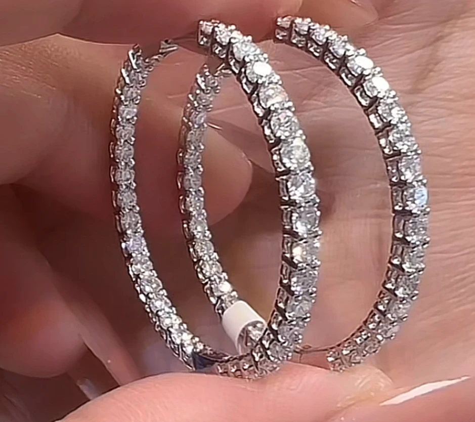 实验室培育钻石18k精致【直径30MM】耳环款