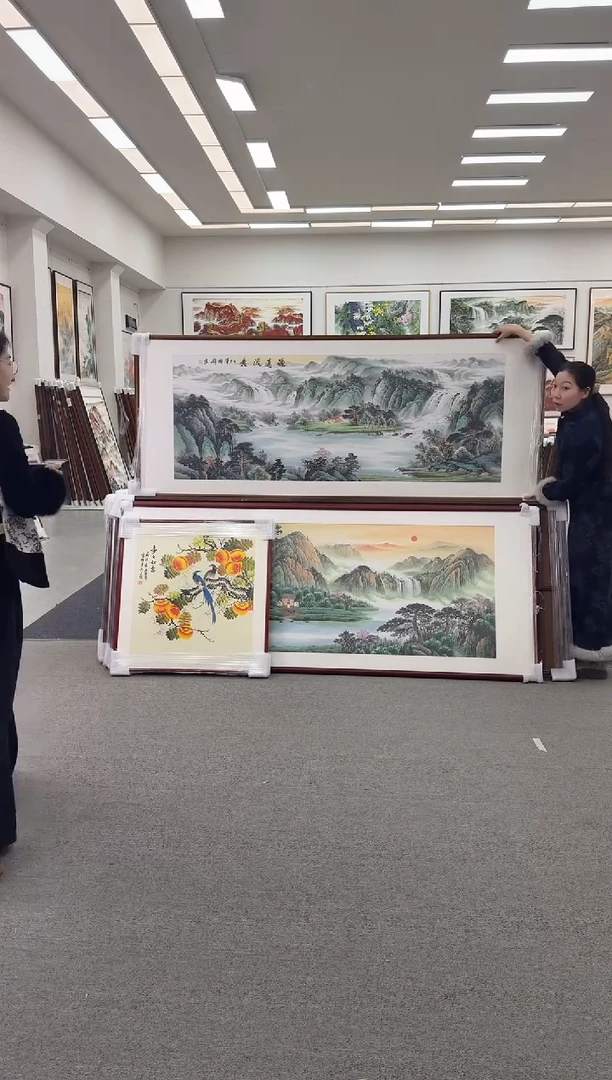 国画手绘  236*90 聚宝福地+80*80  事事如意