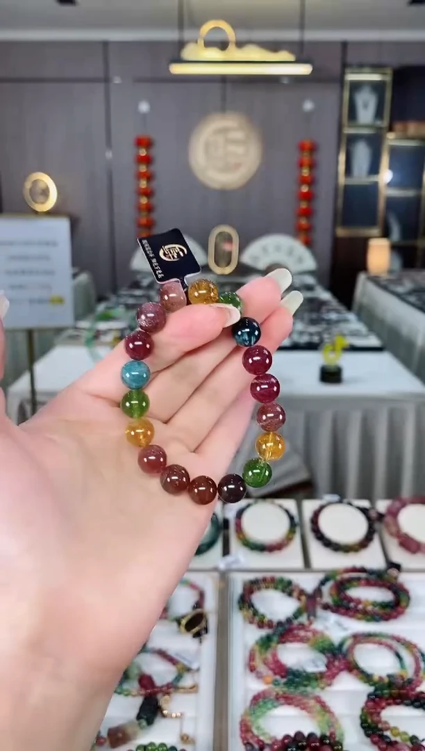 收藏级老矿单圈手串10mm+未镶嵌碧玺多样性发货一条mz