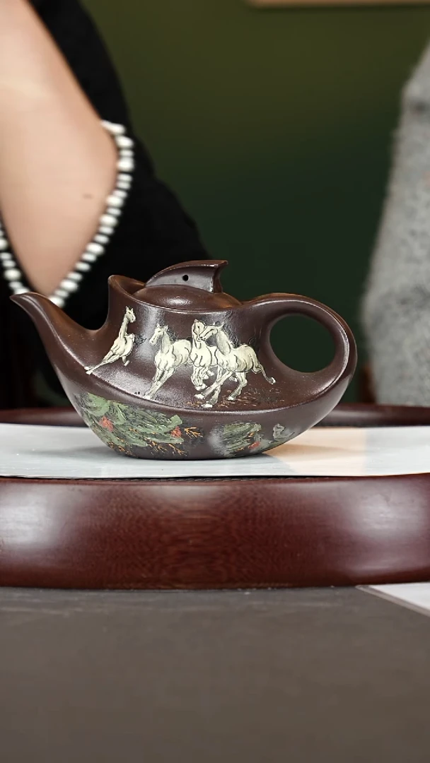 茶壶紫砂67QYJ一帆风顺 老紫泥390cc