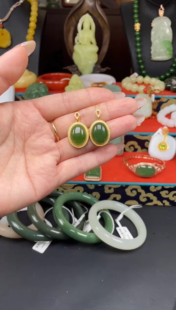 和田玉银S925镶嵌颈饰吊坠b049多样性发其一