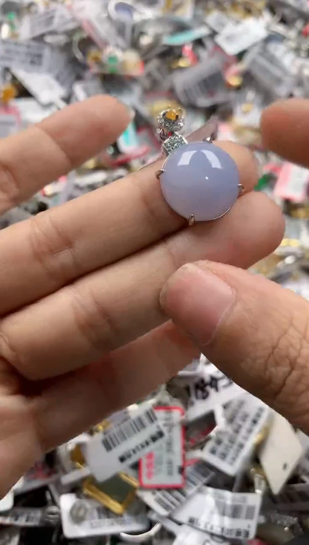 银S925镶嵌戒指翡翠14     5
